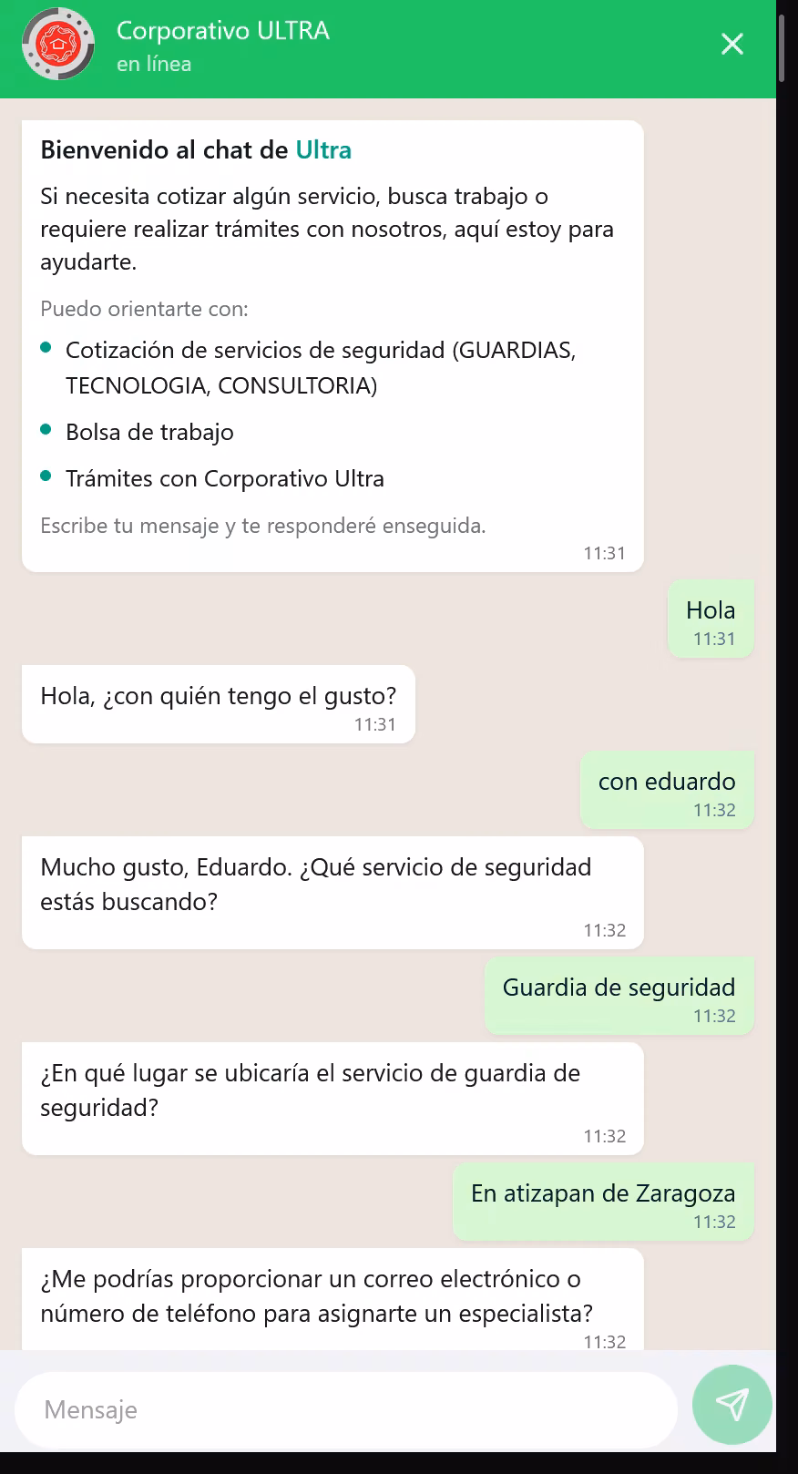 Vista previa 1: Asistente Virtual con IA — Atención Automatizada 24/7